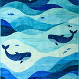 Ultra Soft Area Rug, Non Slip, Stain Resistant, Washable Area Rugs for Living Room, Bedroom, Delightful Cartoonish Marine Artwork(Blue)