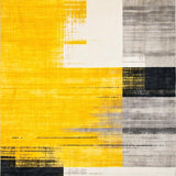 Ultra Soft Area Rug, Non Slip, Stain Resistant, Washable Area Rugs for Living Room, Bedroom, Chic Modern Artistic Expression(Yellow)