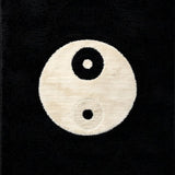 Ultra Soft Area Rug, Non Slip, Stain Resistant, Washable Area Rugs for Living Room, Bedroom, Yin Yang Velvet Bathroom Meditation Rug Non Slip(Black)