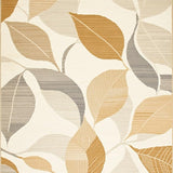 Ultra Soft Area Rug, Non Slip, Stain Resistant, Washable Area Rugs for Living Room, Bedroom, Low Profile with Abstract Leaf for Sink Areas(Beige)