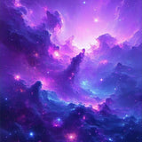 Ultra Soft Area Rug, Non Slip, Stain Resistant, Washable Area Rugs for Living Room, Bedroom, Radiant Galactic Dreamscape Pattern(Purple)