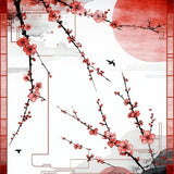 Ultra Soft Area Rug, Non Slip, Stain Resistant, Washable Area Rugs for Living Room, Bedroom, Luxurious Floral Ink Painting Style(Red)