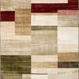 Ultra Soft Area Rug, Non Slip, Stain Resistant, Washable Area Rugs for Living Room, Bedroom, Majestic Boho Inspired Area with Natural Earth Tone Color Blocks(Beige)