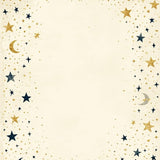 Cosmic Dance Beige Half Moon Area with Star Motifs Witchy(Beige)