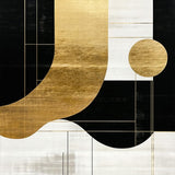 Ultra Soft Area Rug, Non Slip, Stain Resistant, Washable Area Rugs for Living Room, Bedroom, Chic Abstract Gold and Black Shapes(Gold)