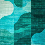Contemporary Swirling Geometric Motif(Blue)