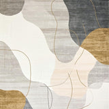 Ultra Soft Area Rug, Non Slip, Stain Resistant, Washable Area Rugs for Living Room, Bedroom, Elegant Cream Abstract Area Modern Artistic Decor(Gray)