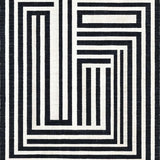 Ultra Soft Area Rug, Non Slip, Stain Resistant, Washable Area Rugs for Living Room, Bedroom, Contemporary Stripe Fusion Rug Alternating Bold Lines Dynamic Graphic Art(Black)