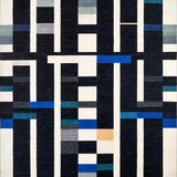 Ultra Soft Area Rug, Non Slip, Stain Resistant, Washable Area Rugs for Living Room, Bedroom, Chic Boho Linear Rug With Contrasting Bands For Contemporary Decor(Black)