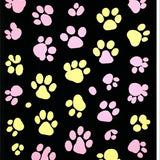 Ultra Soft Area Rug, Non Slip, Stain Resistant, Washable Area Rugs for Living Room, Bedroom, Charming Colorful Puppy Footprints(Black)