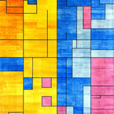 Ultra Soft Area Rug, Non Slip, Stain Resistant, Washable Area Rugs for Living Room, Bedroom, Colorful Modern Abstract Arrangement(Yellow)