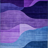 Ultra Soft Area Rug, Non Slip, Stain Resistant, Washable Area Rugs for Living Room, Bedroom, Vibrant Abstract Geometric Aesthetics(Purple)