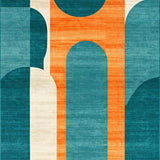 Ultra Soft Area Rug, Non Slip, Stain Resistant, Washable Area Rugs for Living Room, Bedroom, Sophisticated Linear Aesthetics(Orange)