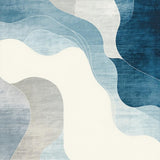 Ultra Soft Area Rug, Non Slip, Stain Resistant, Washable Area Rugs for Living Room, Bedroom, Gradient Abstract with Blue and Gray Swirls(Blue)