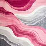 Ultra Soft Area Rug, Non Slip, Stain Resistant, Washable Area Rugs for Living Room, Bedroom, Chic Pink Gray Visual Harmony(Pink)