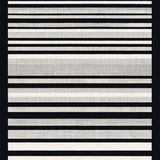 Ultra Soft Area Rug, Non Slip, Stain Resistant, Washable Area Rugs for Living Room, Bedroom, Graphic Linear Bar Rug With Striking Black And White Band Contrast(Gray)
