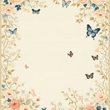Ultra Soft Area Rug, Non Slip, Stain Resistant, Washable Area Rugs for Living Room, Bedroom, Whimsical Floral Butterfly Accent Non Slip(Beige)