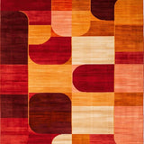 Ultra Soft Area Rug, Non Slip, Stain Resistant, Washable Area Rugs for Living Room, Bedroom, Vibrant Earthy Geometric Harmony(Red)