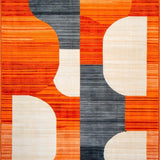 Ultra Soft Area Rug, Non Slip, Stain Resistant, Washable Area Rugs for Living Room, Bedroom, Dynamic Orange Tiled Composition(Orange)