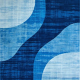 Ultra Soft Area Rug, Non Slip, Stain Resistant, Washable Area Rugs for Living Room, Bedroom, Calming Dark Blue Textured Elegance(Blue)