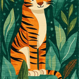 Ultra Soft Area Rug, Non Slip, Stain Resistant, Washable Area Rugs for Living Room, Bedroom, Lively Cartoon Wildlife Pattern(Orange)