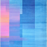 Contemporary Light Blue Geometric Fusion(Blue)