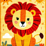 Ultra Soft Area Rug, Non Slip, Stain Resistant, Washable Area Rugs for Living Room, Bedroom, Round Nature-Inspired Playful Scene(Yellow)