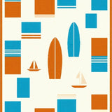 Ultra Soft Area Rug, Non Slip, Stain Resistant, Washable Area Rugs for Living Room, Bedroom, Artistic Shoreline Graphic Presentation(Orange)