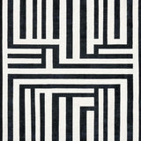 Ultra Soft Area Rug, Non Slip, Stain Resistant, Washable Area Rugs for Living Room, Bedroom, Boho-Inspired Contrast Stripe Rug With Handcrafted Appearance(Black)