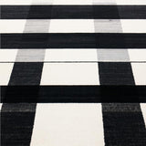 Ultra Soft Area Rug, Non Slip, Stain Resistant, Washable Area Rugs for Living Room, Bedroom, Elegant Striped Rug With Symmetrical Black And White Banding Pattern(Black)