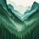 Elegant Forest Green Aesthetic Mat(Green)