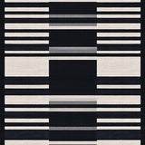 Ultra Soft Area Rug, Non Slip, Stain Resistant, Washable Area Rugs for Living Room, Bedroom, Coastal Black And White Rug: Front Door Striped Welcome Mat(Black)