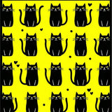 Stylish Modern Black Cat Artwork(Yellow)