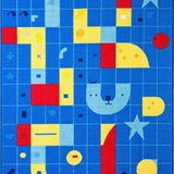 Ultra Soft Area Rug, Non Slip, Stain Resistant, Washable Area Rugs for Living Room, Bedroom, Whimsical Animal Character Theme(Blue)