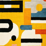 Ultra Soft Area Rug, Non Slip, Stain Resistant, Washable Area Rugs for Living Room, Bedroom, Chic Modern Lettering Aesthetic(Yellow)