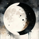 Lunar Eclipse Area Taupe & Cream Moon Phase Witchy Accent(Gray)