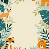 Ultra Soft Area Rug, Non Slip, Stain Resistant, Washable Area Rugs for Living Room, Bedroom, Playful Teal Orange Animal Patterns(Beige)