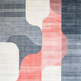 Ultra Soft Area Rug, Non Slip, Stain Resistant, Washable Area Rugs for Living Room, Bedroom, Contemporary Pastel Geometric Motif(Gray)