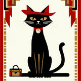 Ultra Soft Area Rug, Non Slip, Stain Resistant, Washable Area Rugs for Living Room, Bedroom, Whimsical Cowboy Cat Artistry(Black)