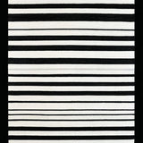 Ultra Soft Area Rug, Non Slip, Stain Resistant, Washable Area Rugs for Living Room, Bedroom, Modern Contrast Striped Rug with Bold Black and White Linear Motifs(Black)