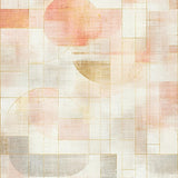 Ultra Soft Area Rug, Non Slip, Stain Resistant, Washable Area Rugs for Living Room, Bedroom, Modern Geometric Pattern Rug with Peach Tones and Gold Linework Accents(Beige)