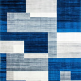 Ultra Soft Area Rug, Non Slip, Stain Resistant, Washable Area Rugs for Living Room, Bedroom, Vibrant Blue and Gray Interplay(Blue)
