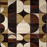 Stylish Modern Abstract Area with Layered Brown and Beige Tones(Brown)