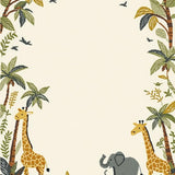 Kids Nursery Area Charming Jungle Scene(Beige)