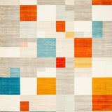 Ultra Soft Area Rug, Non Slip, Stain Resistant, Washable Area Rugs for Living Room, Bedroom, Colorful Geometric Square Burst Abstract Modern Area(Gray)