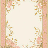 Ultra Soft Area Rug, Non Slip, Stain Resistant, Washable Area Rugs for Living Room, Bedroom, Elegant Area with Subtle Pink and Gold Leaf Design for Stylish Spaces(Pink)