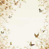 Abstract Butterfly Floral Beige Bloom Motif Area(Beige)