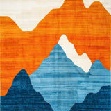 Ultra Soft Area Rug, Non Slip, Stain Resistant, Washable Area Rugs for Living Room, Bedroom, Radiant Fluid Color Harmony(Orange)