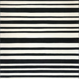 Ultra Soft Area Rug, Non Slip, Stain Resistant, Washable Area Rugs for Living Room, Bedroom, Modern Entry Carpet Bold Striped Design Indoor Outdoor Rug(Black)