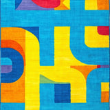 Ultra Soft Area Rug, Non Slip, Stain Resistant, Washable Area Rugs for Living Room, Bedroom, Whimsical Color Splash Design(Blue)